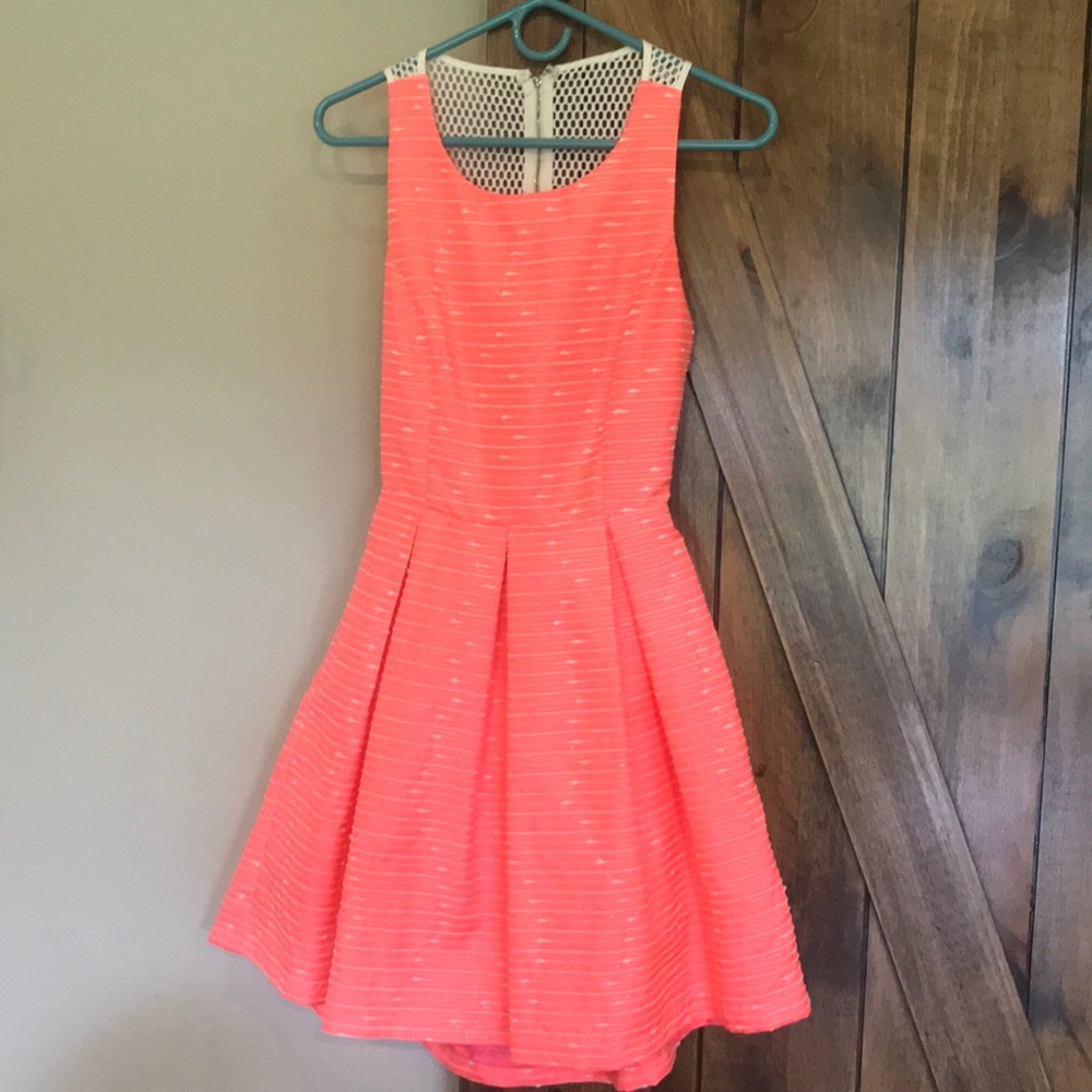 Willa Neon Peach A-line dress